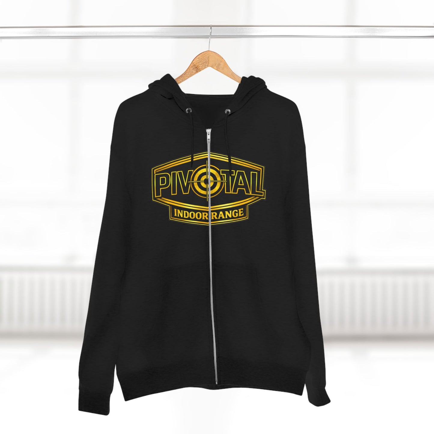 Pivotal Indoor Range Zip Hoodie — Tactical Target Shooting Logo