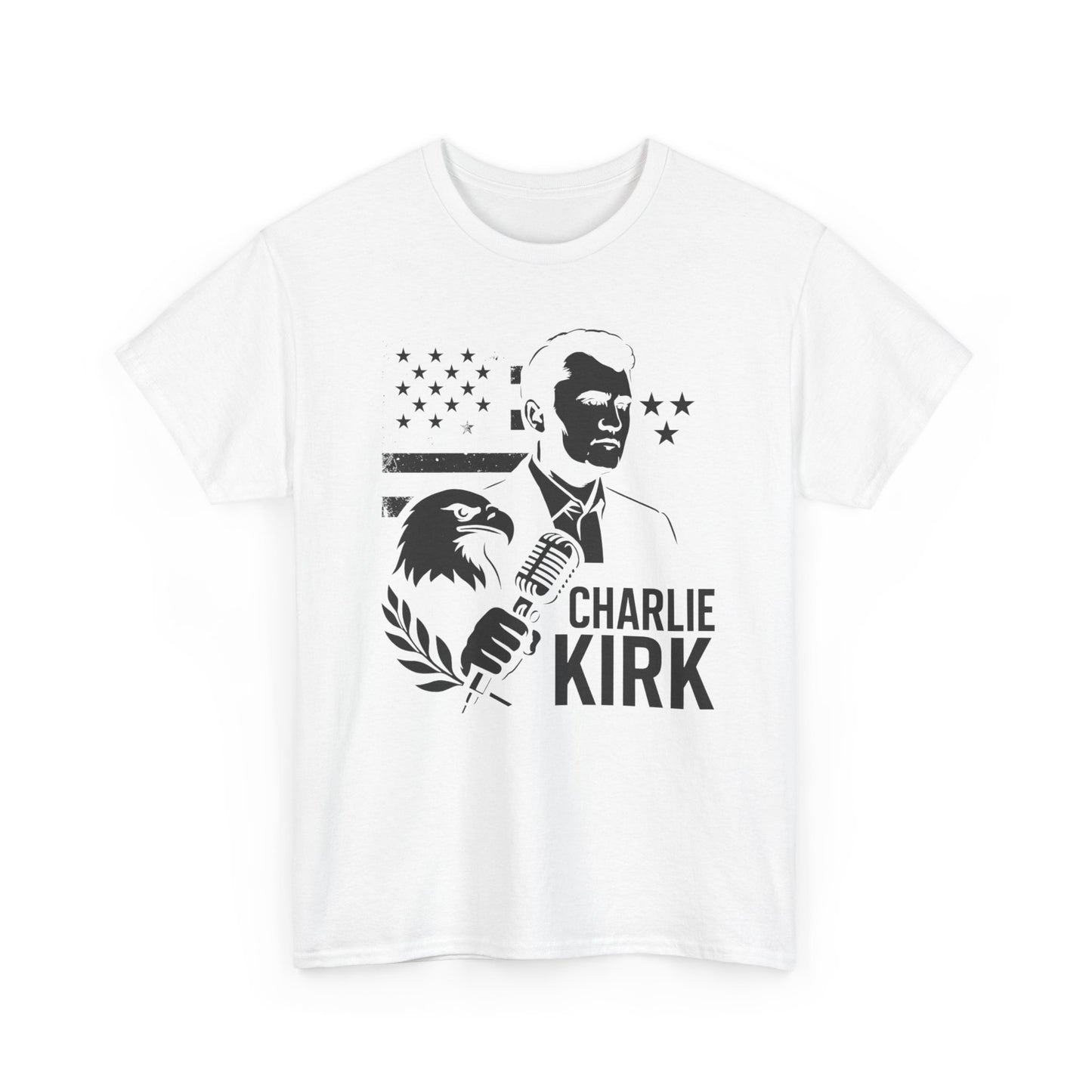 Charlie Kirk Unisex Heavy Cotton Tee, Political Statement Shirt, Casual Wear, Gift for Supporters, Election Merchandise