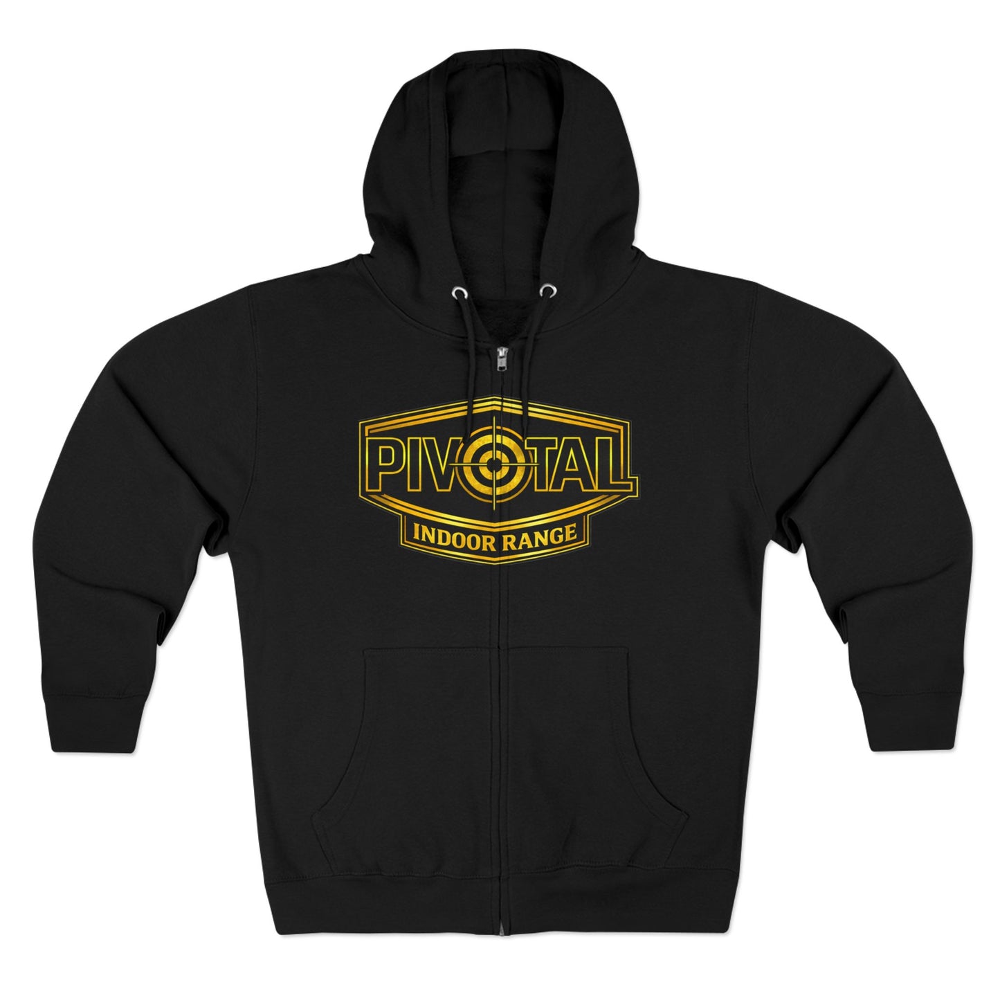 Pivotal Indoor Range Zip Hoodie — Tactical Target Shooting Logo