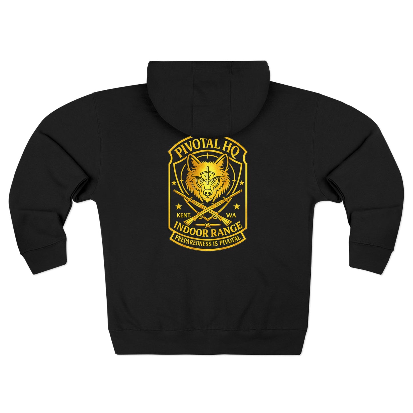 Pivotal Indoor Range Zip Hoodie — Tactical Target Shooting Logo