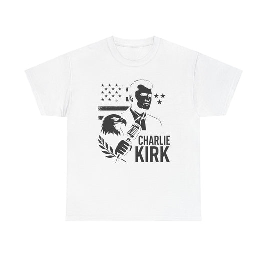 Charlie Kirk Unisex Heavy Cotton Tee, Political Statement Shirt, Casual Wear, Gift for Supporters, Election Merchandise